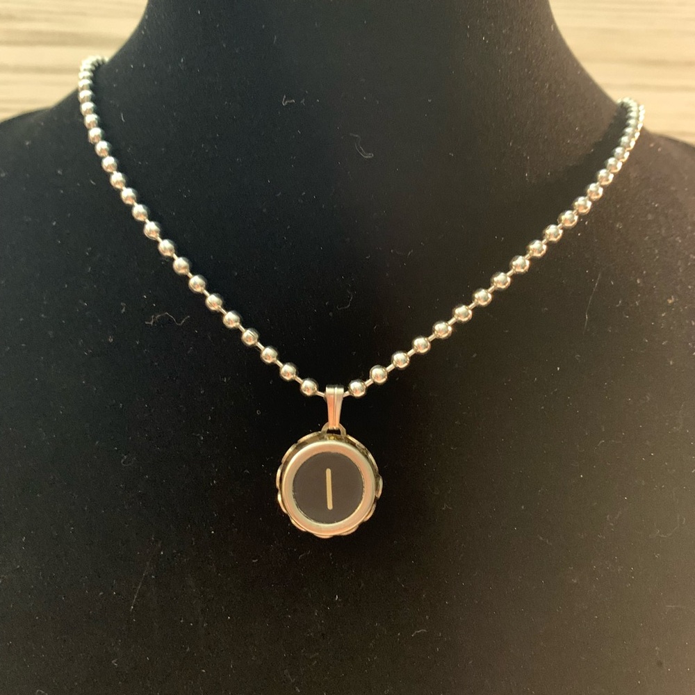 Vintage Typewriter Key “I” Necklace Hand Crafted